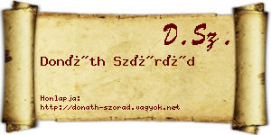 Donáth Szórád névjegykártya